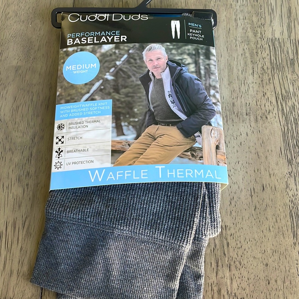 Men’s Cuddl Duds Waffle Thermal Performance Baselayer - Grey